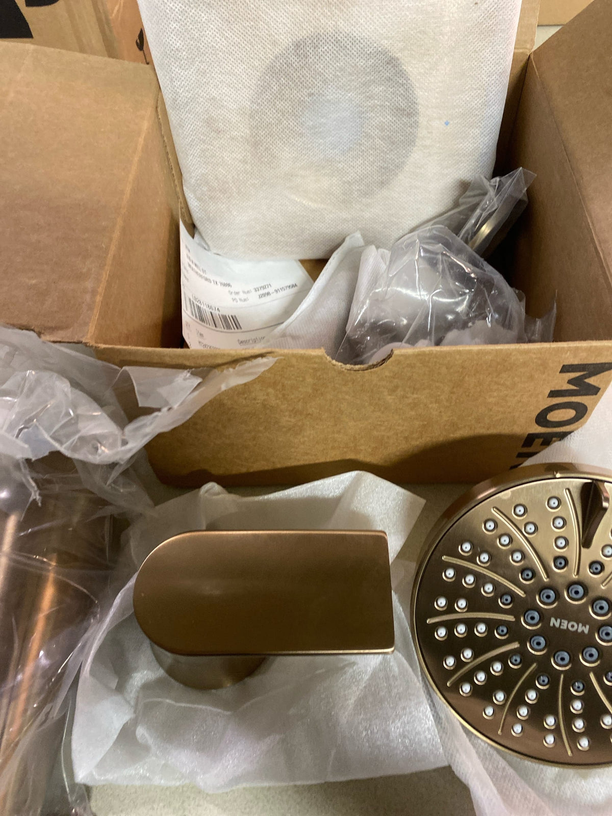 Moen T2473EPBZG Genta Tub and Shower Trim Package with 1.75 GPM Multi Function Shower Head - Bronzed Gold