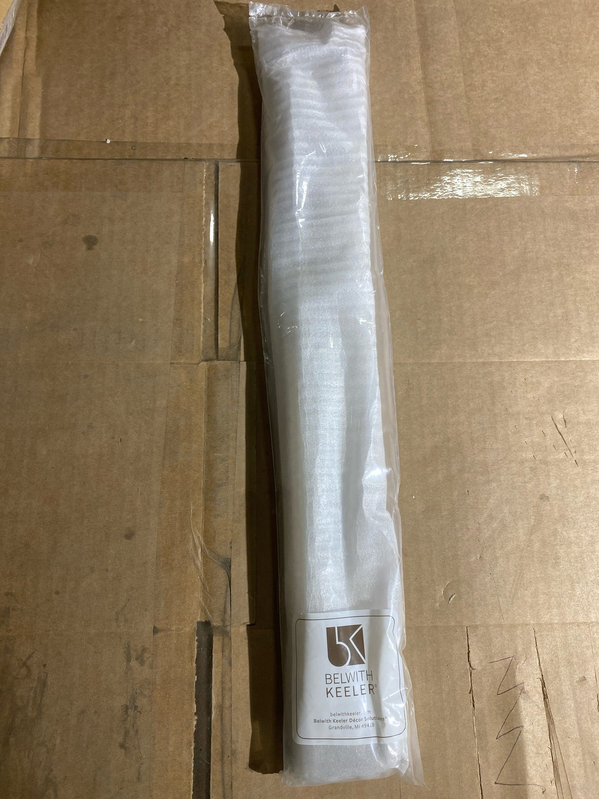 Belwith Keeler B079412-SS Verge 18" Center to Center Solid Brass Knurled Bar Appliance Handle / Appliance Pull - Stainless Steel