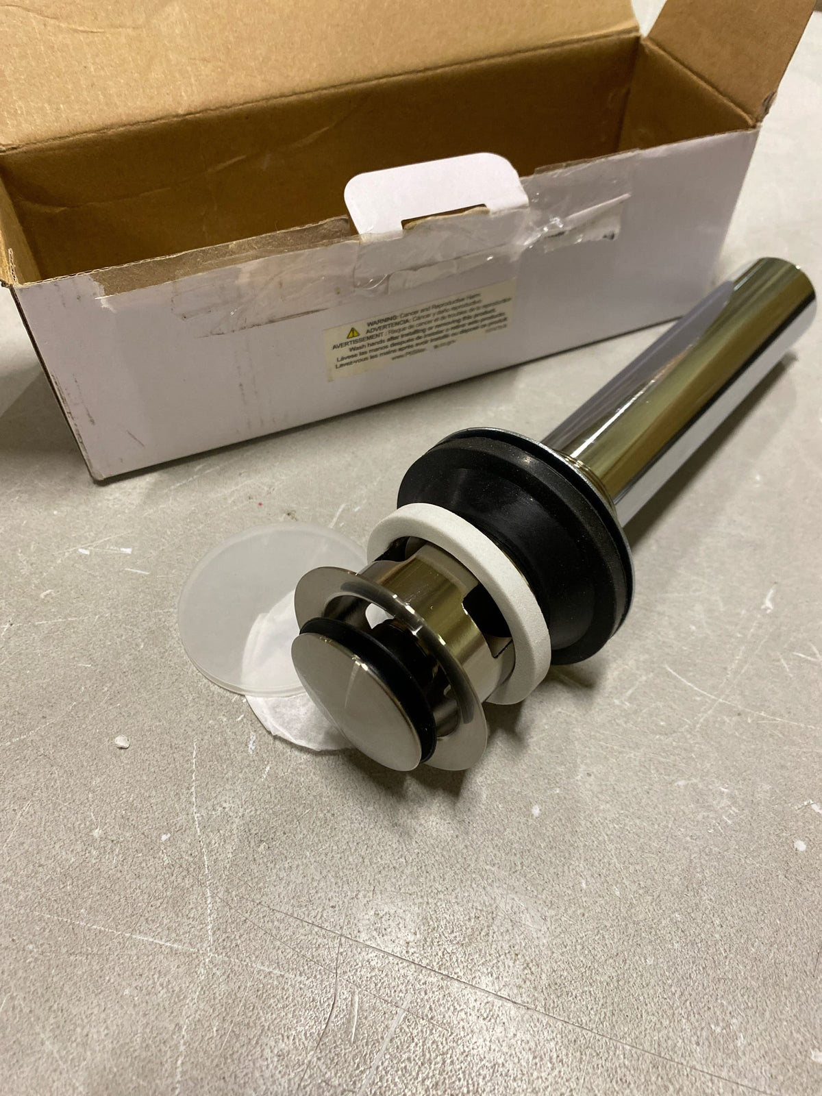 Brizo RP81628SL 1-5/8" Push Pop-Up Drain Assembly with Overflow - Luxe Steel