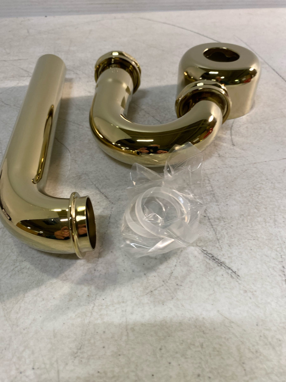 Signature Hardware SH362PB 1-1/4" P-Trap With High Box Flange - Polished Brass