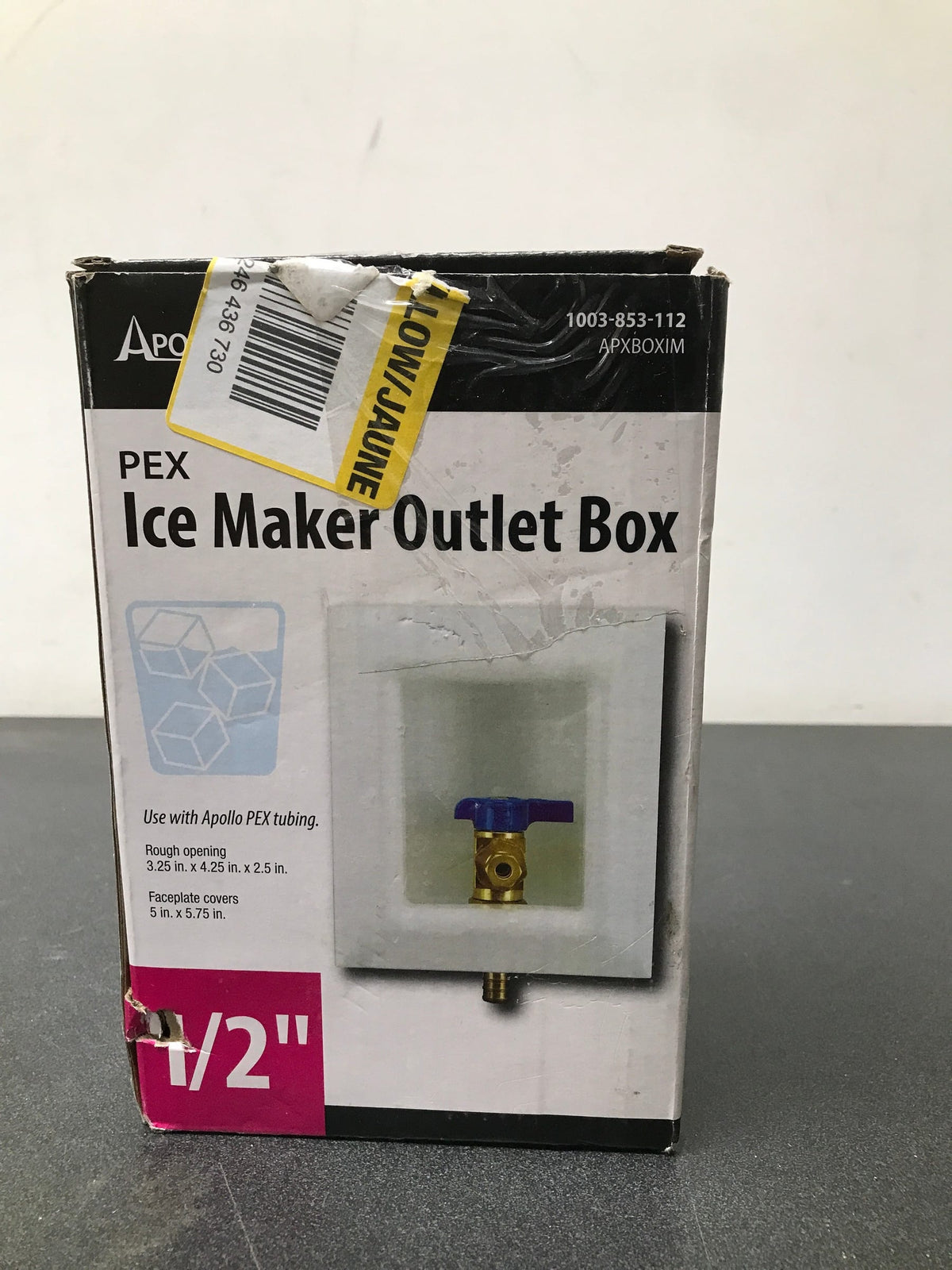 Apollo APXBOXIM 1/2 in. Brass PEX-B Barb Icemaker Outlet Box