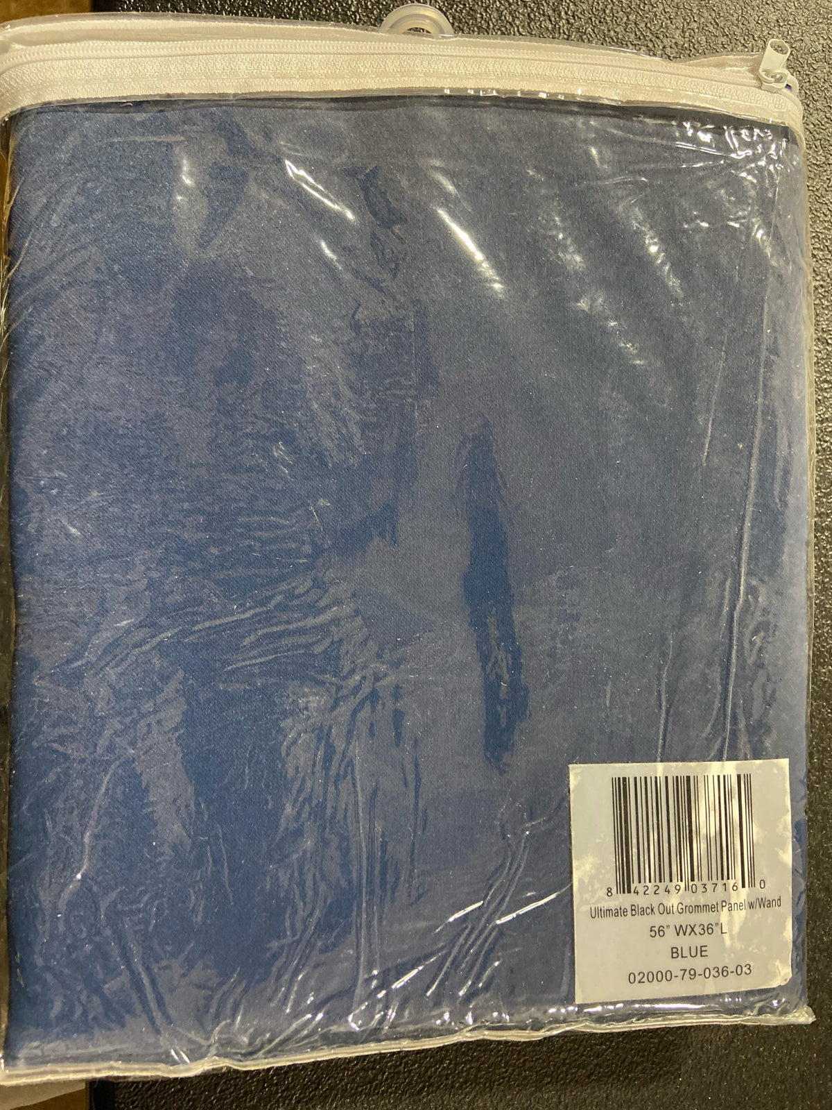 Ricardo 02000-79-036-03 Blue Polyester Solid 56 in. W x 36 in. L Grommet Blackout Curtain