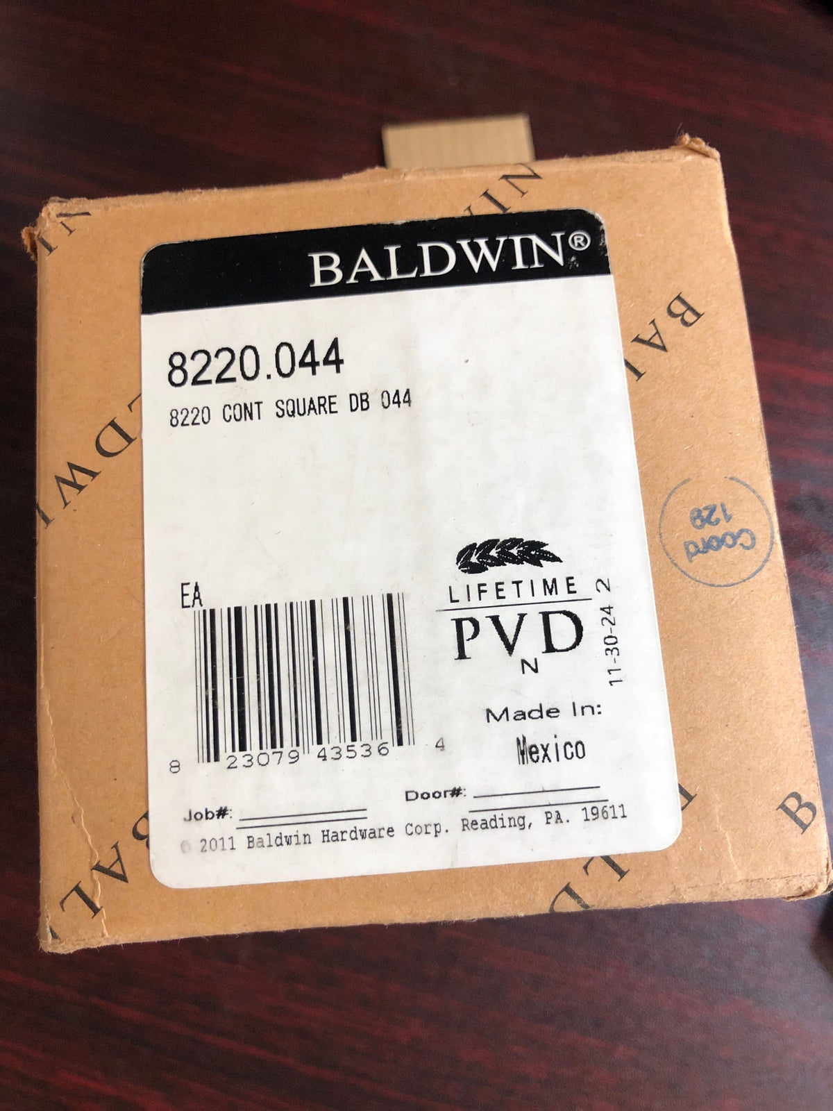 Baldwin 8220044 Contemporary Square Single Cylinder Deadbolt - PVD Satin Brass
