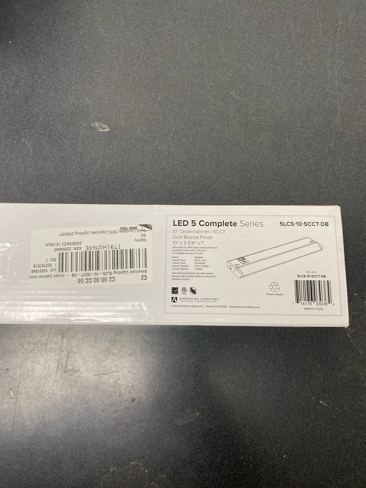 American Lighting 03036-5LCS-10-5CCT-DB Indoor Under Cabinet Cove LED Fixture