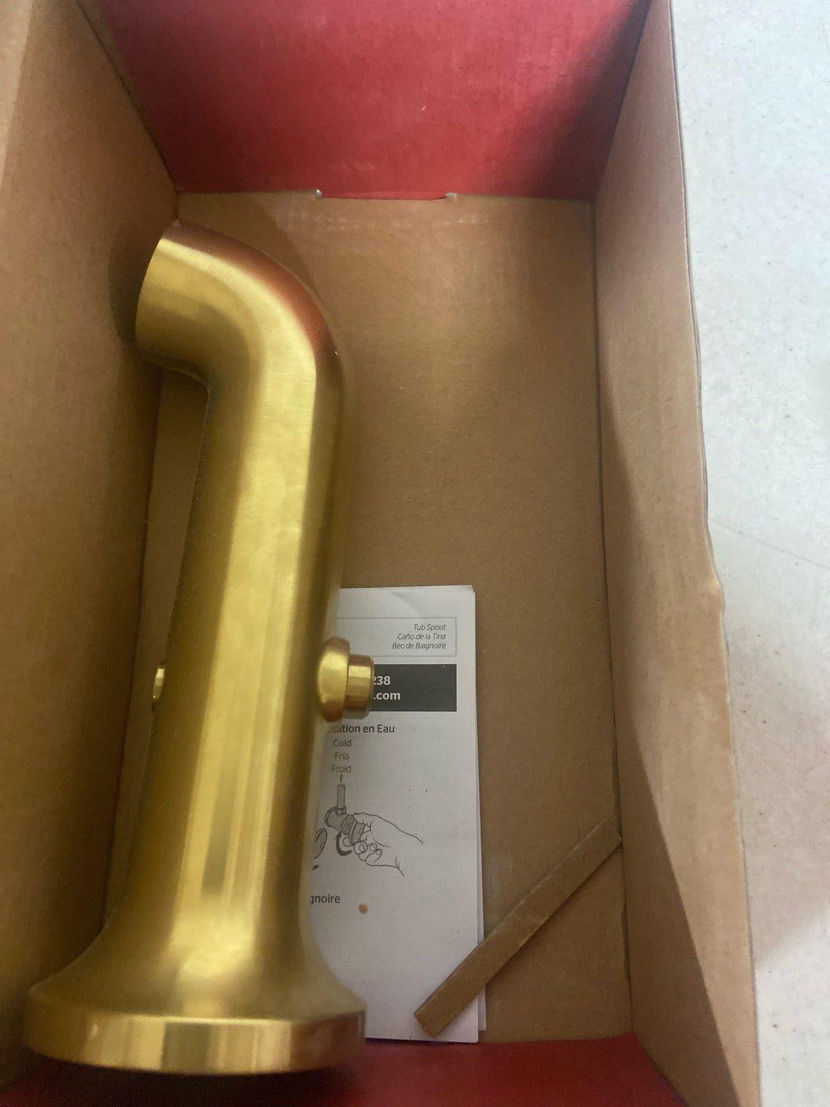 Pfister TBS-06SHWBG Modern Round 7-1/8" Integrated Diverter Tub Spout - Brushed Gold