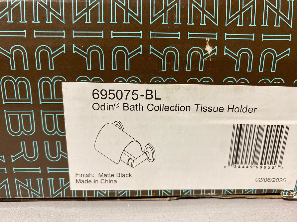 Brizo 695075-BL Odin Wall Mounted Spring Bar Toilet Paper Holder - Matte Black
