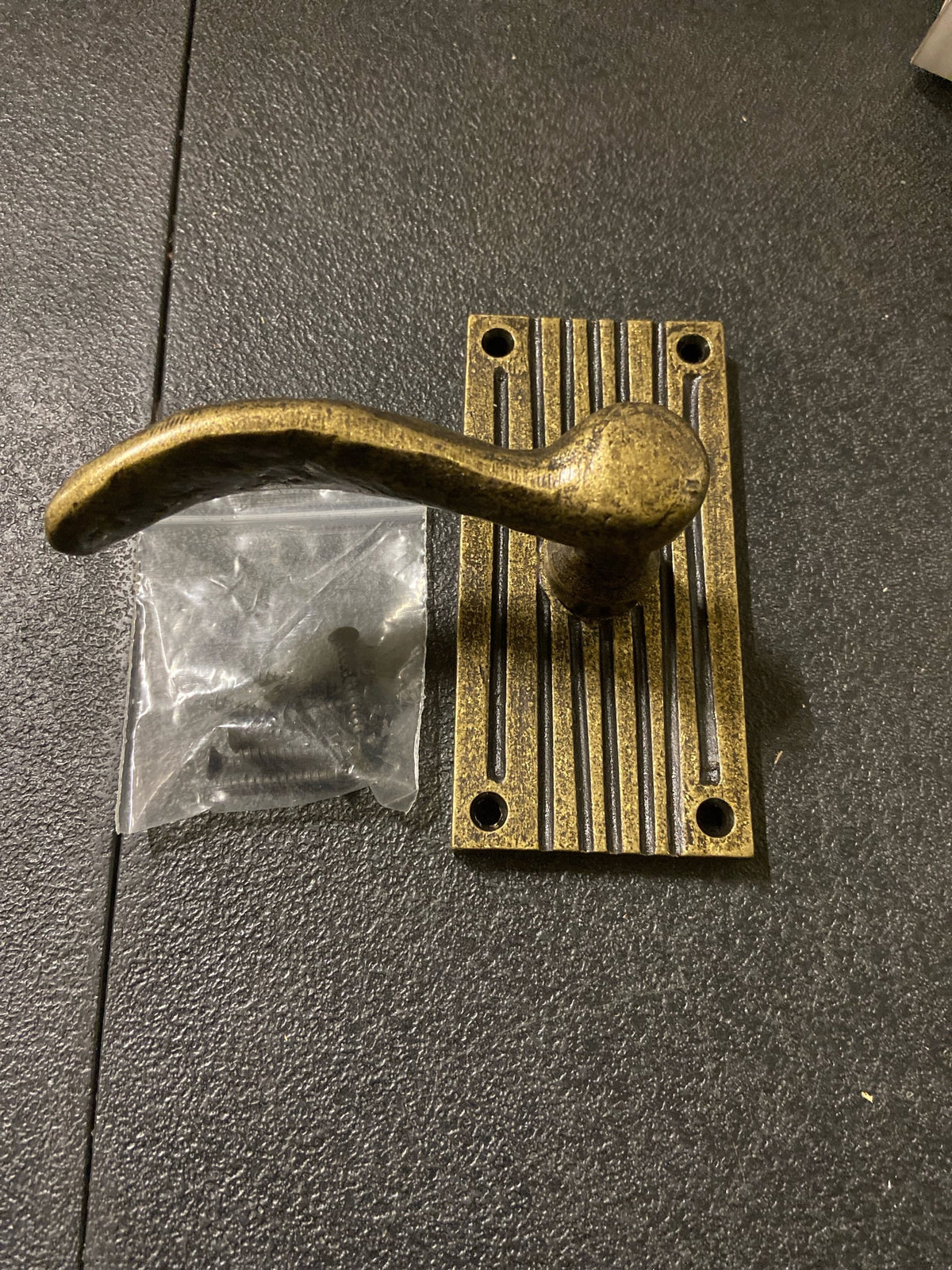 Signature Hardware 444563 Shima Left Hand Solid Brass Single Dummy Door Lever - Antique Brass