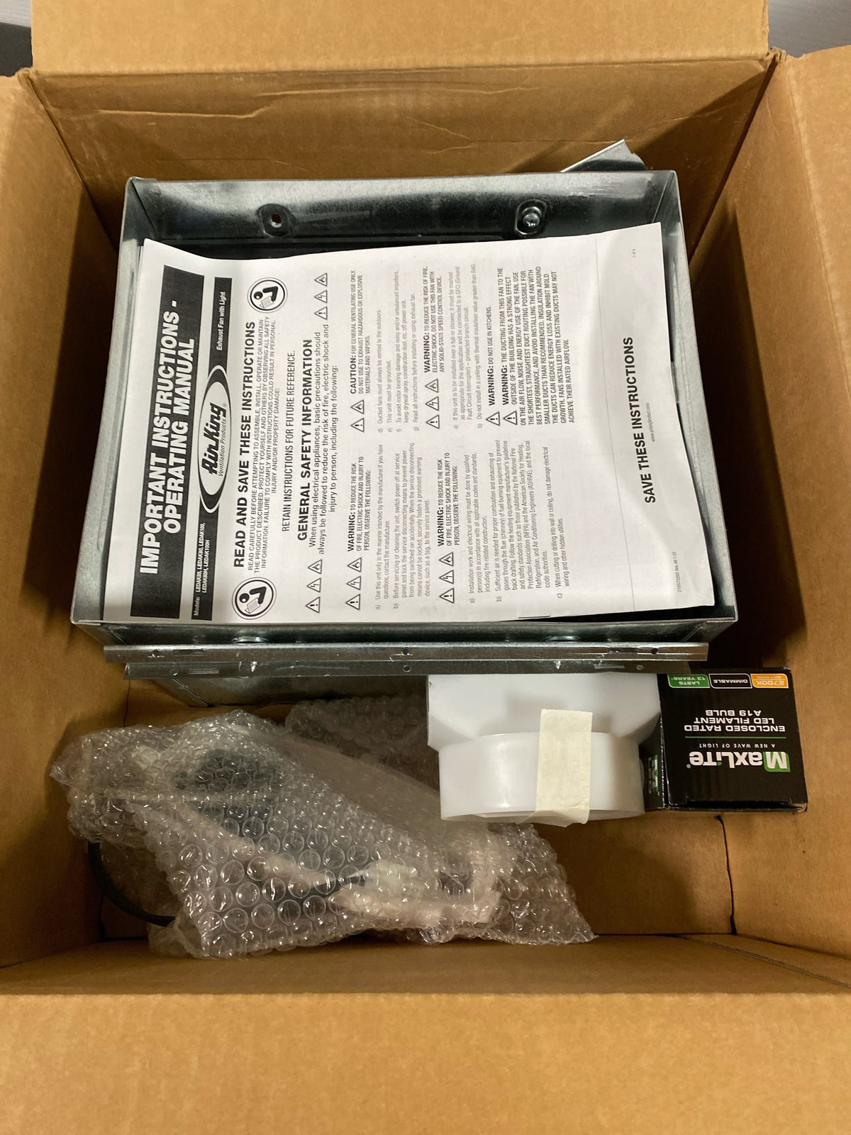 Air king LEDAK100 ENERGY STAR Certified Quiet 100 CFM Ceiling Bathroom Exhaust Fan with LED Light