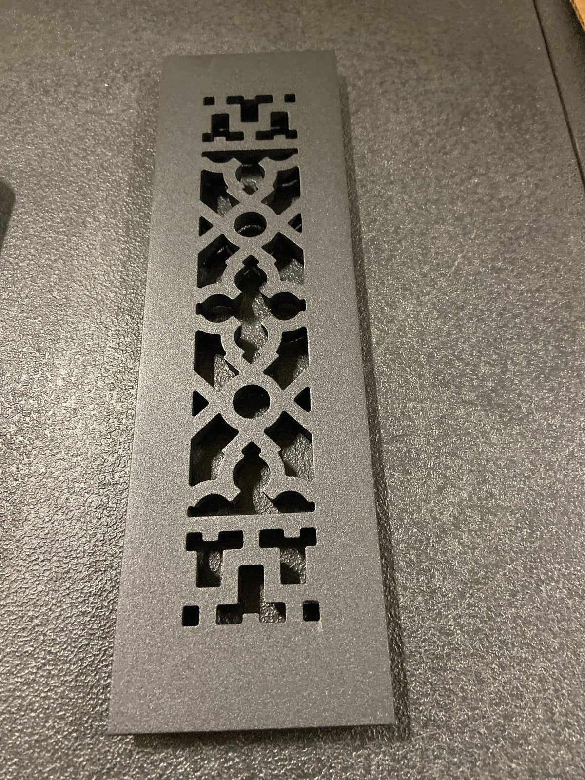 Reggio Registers 412-NH Scroll 2-1/4" x 10" Cast Iron Floor Grille without Mounting Holes - Cast Iron