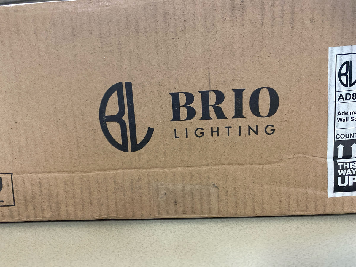 Brio Adelman 1 Light Wall Sconce - Gold Metal Frame with Glass Shade - Modern Wa