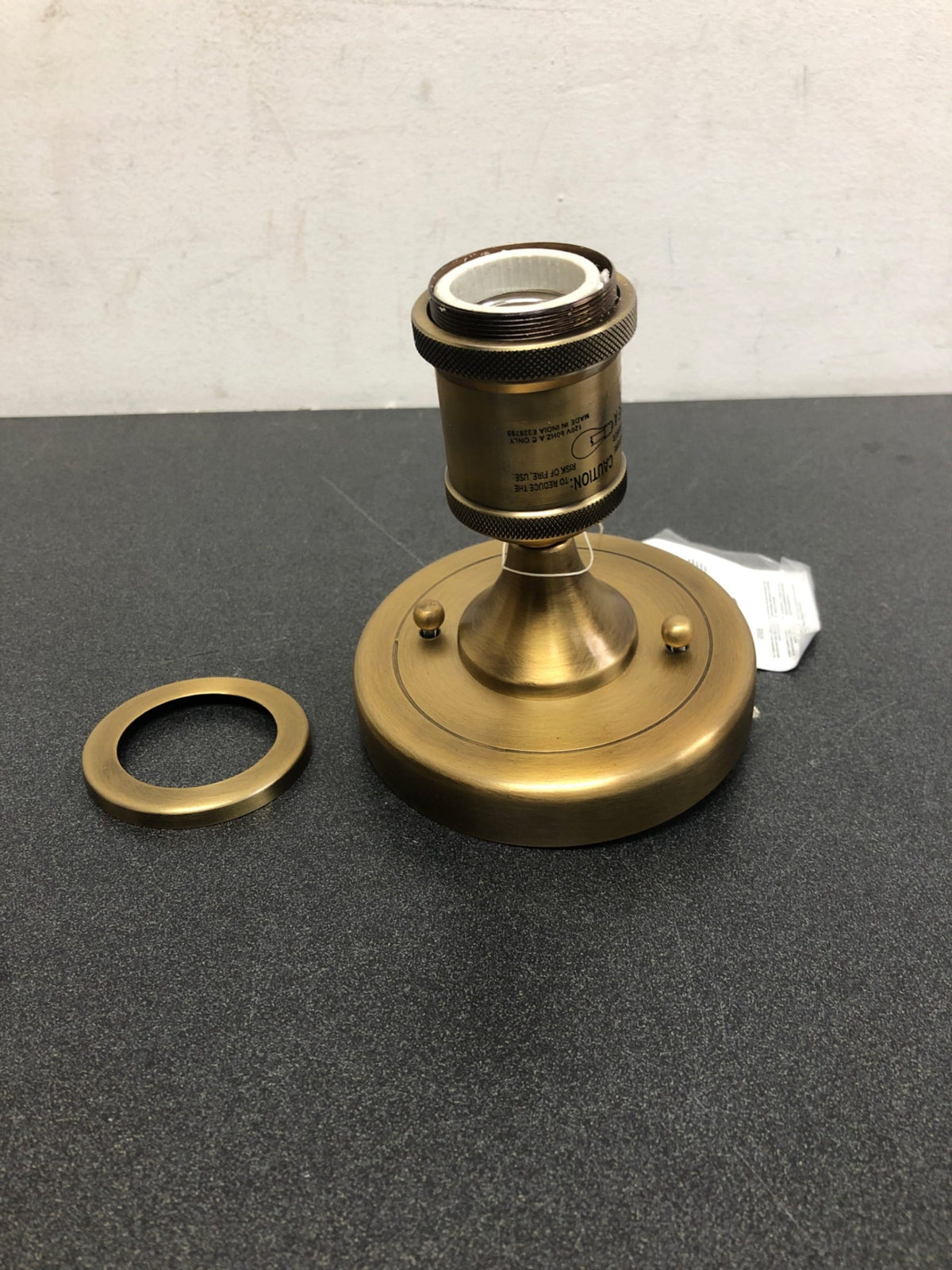 Innovations Lighting 516-1C-BB Bare Bulb 5" Wide Semi-Flush Ceiling Fixture - Brushed Brass
