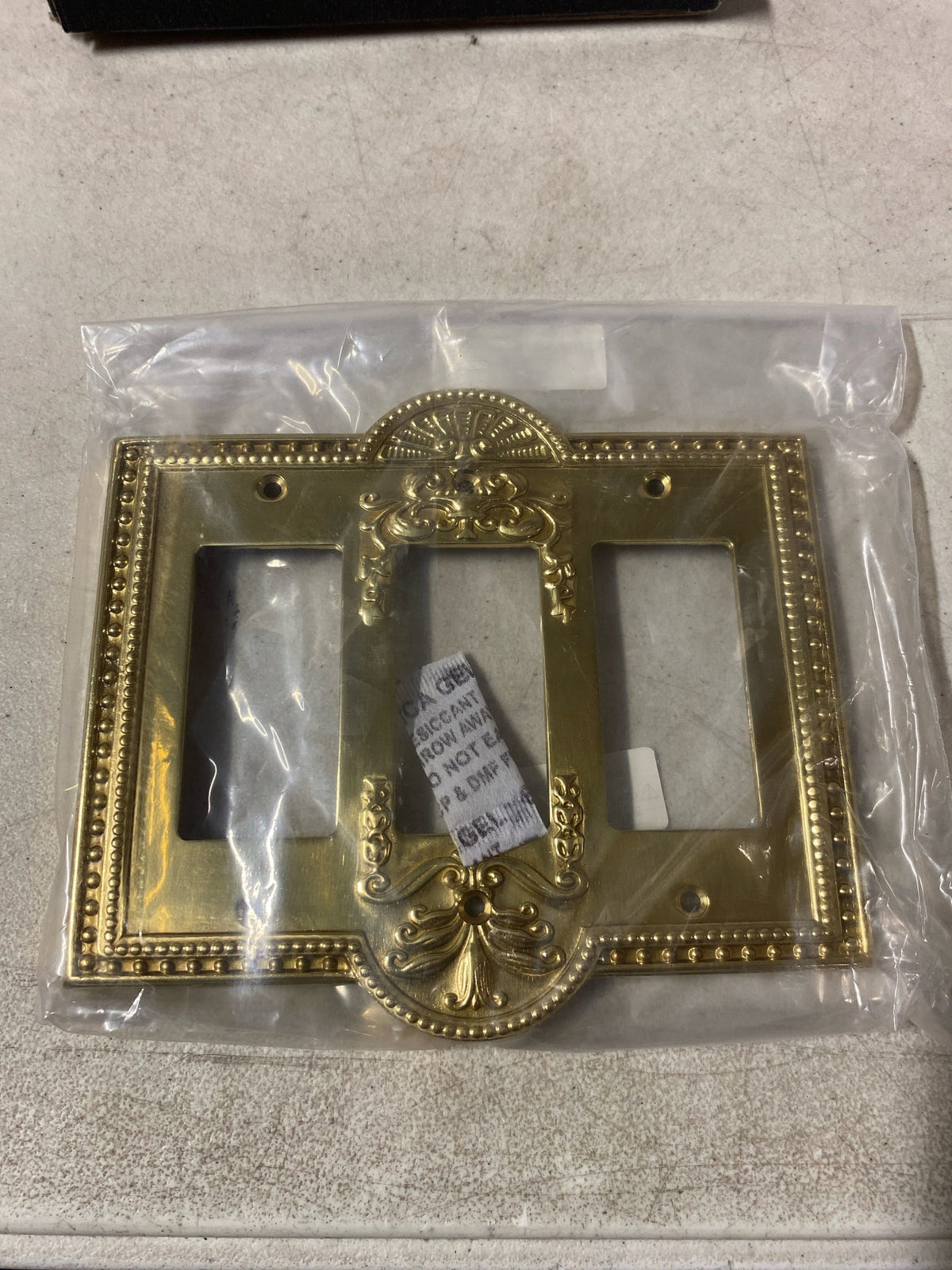 Nostalgic Warehouse 719931 Meadows Victorian Vintage 3 Gang Triple Rocker Light Switch Plate Wall Cover - GFI - Polished Brass