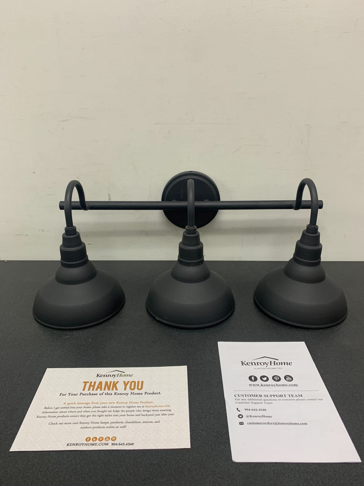 Kenroy Home 93515BL Dale 3 Light 24" Wide Bathroom Vanity Light - Black