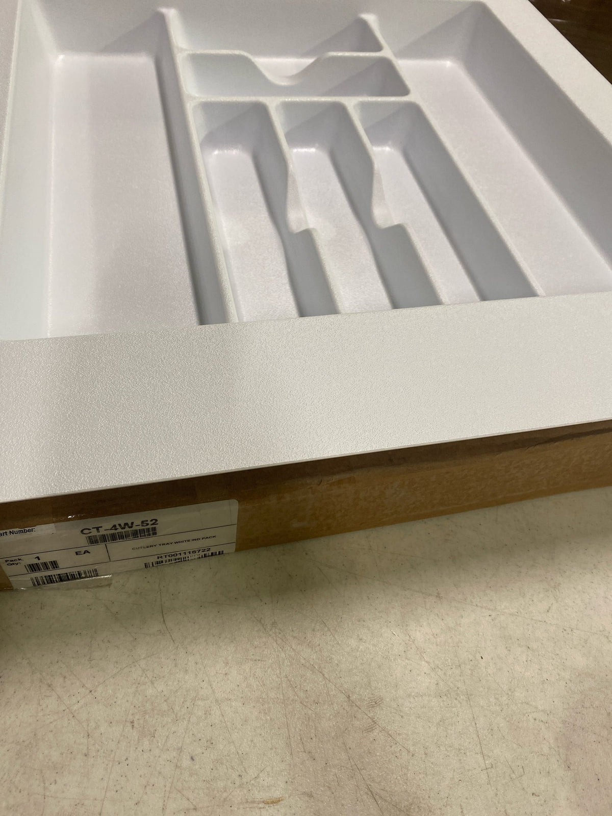 Rev-A-Shelf CT-4W-52 Extra Large Trim-to-Fit Matte Plastic Cutlery 7 Compartment Tray Insert Utensil Organizer for Kitchen Cabinet Drawers, White