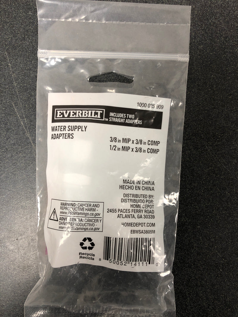 Everbilt EBWSA3805M 3/8 in. MIP and 1/2 in. MIP Brass Water Supply Adapters