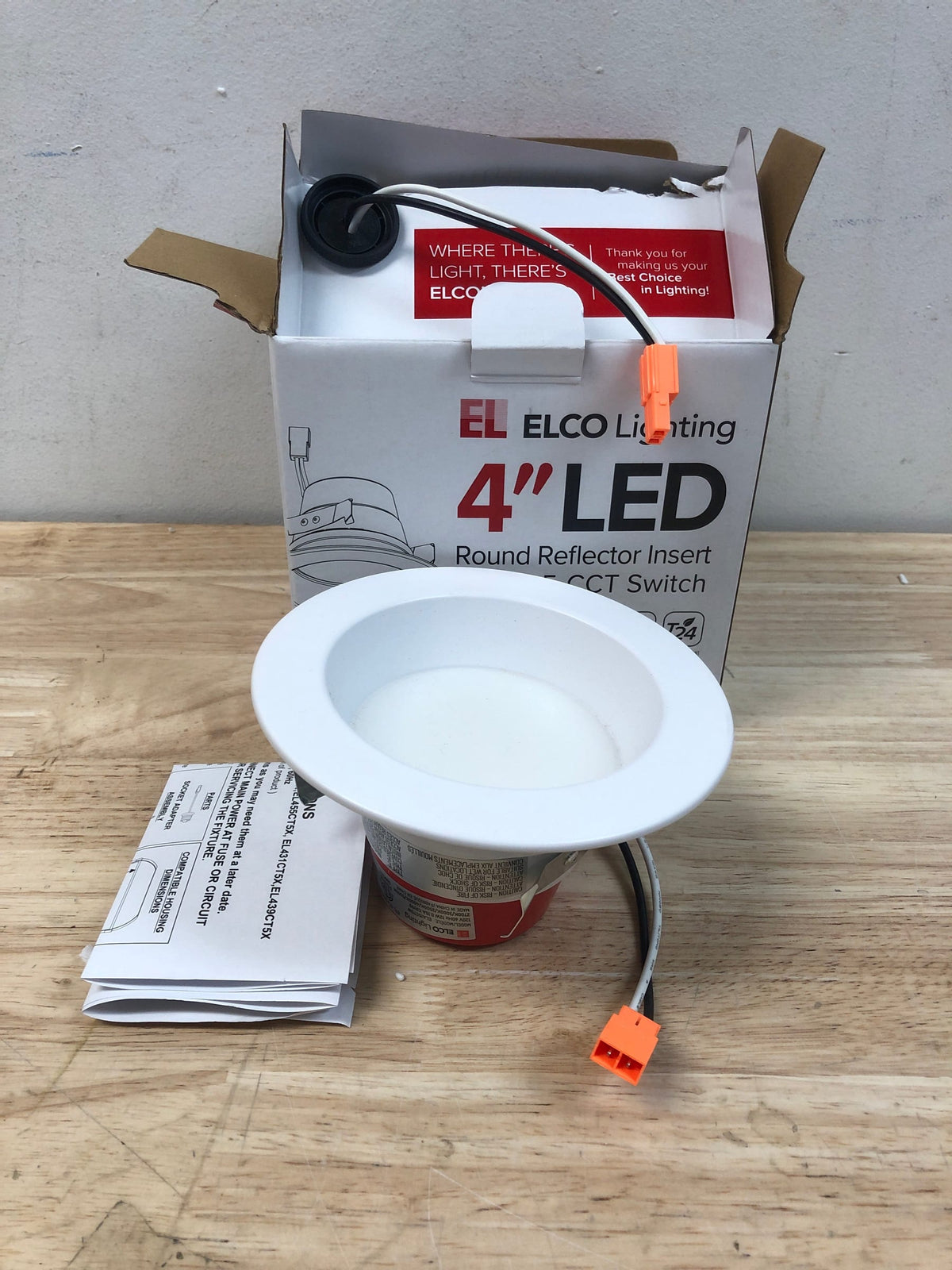 Elco EL415CT5W 4" Integrated LED Reflector Recessed Trim - 8550 Lumens 5000 Kelvin - White