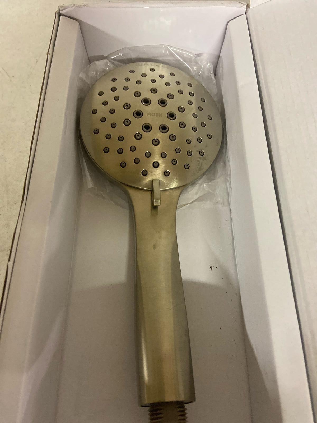 Moen 189315BN 5-Spray Patterns Wall Mount with 1.75 GPM 4.38 in. Eco-Performance Handheld Shower Head in Brushed Nickel