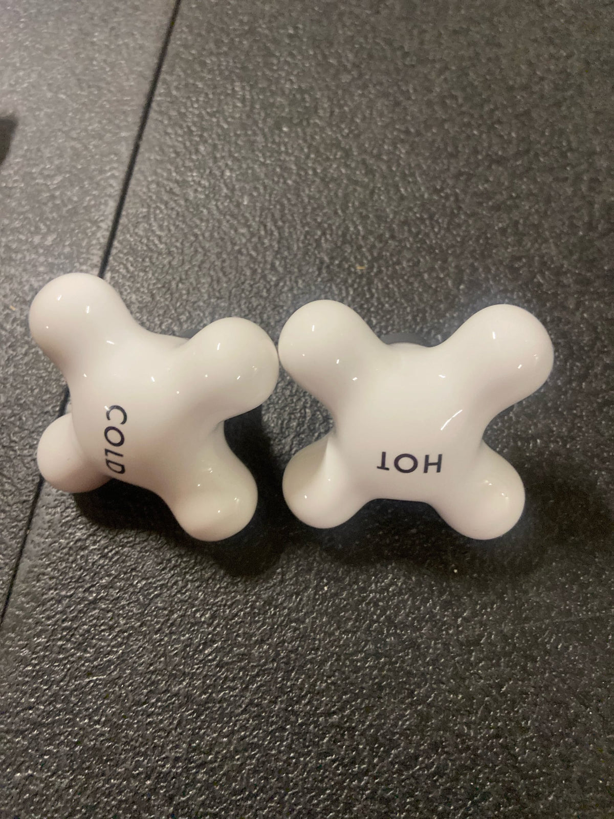 Signature Hardware 106344 Small Porcelain Cross Handles - Pair of 2