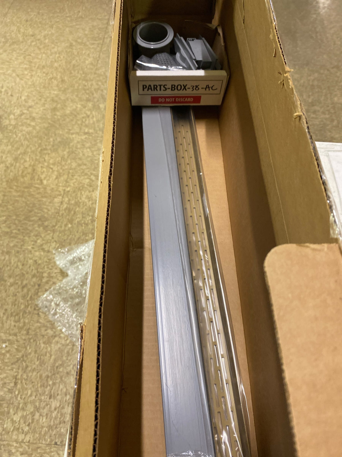 Infinity Drain S-LT 3836 SB 36" Site Sizable Stainless Steel Low Profile Linear Drain Kit with 1 1/2" Perforated Offset Slot Grate – Includes PVC Channel, Stop Ends, and Outlet Assembly - Satin Bronze