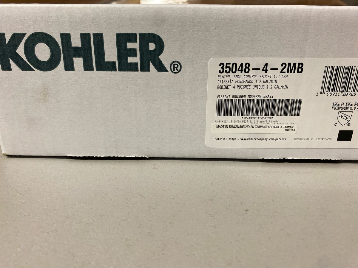 Kohler K-35048-4-2MB Elate 1.2 GPM Single Hole Bathroom Faucet - Vibrant Brushed Moderne Brass