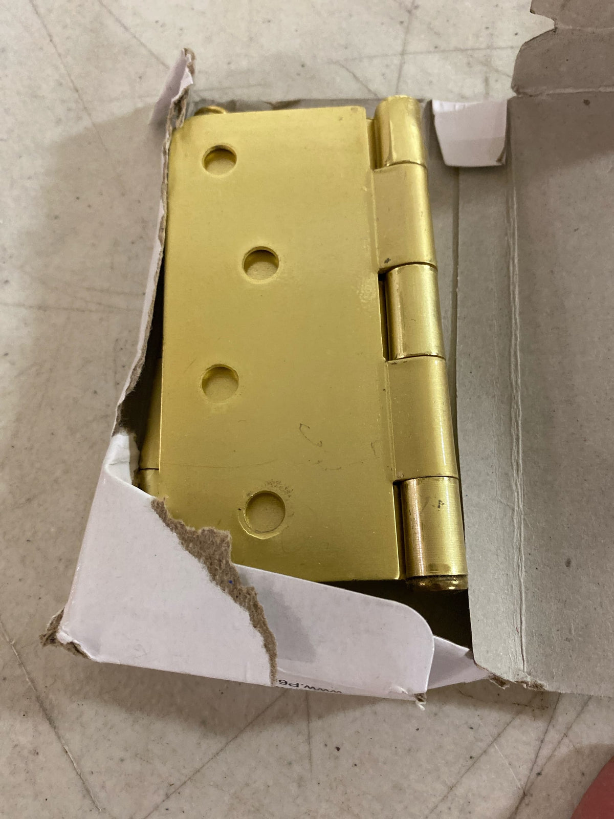 Deltana S44R44 4 x 4 Plain Bearing 1/4" Radius Corner Full Mortise Hinge - Pair - Brushed Brass