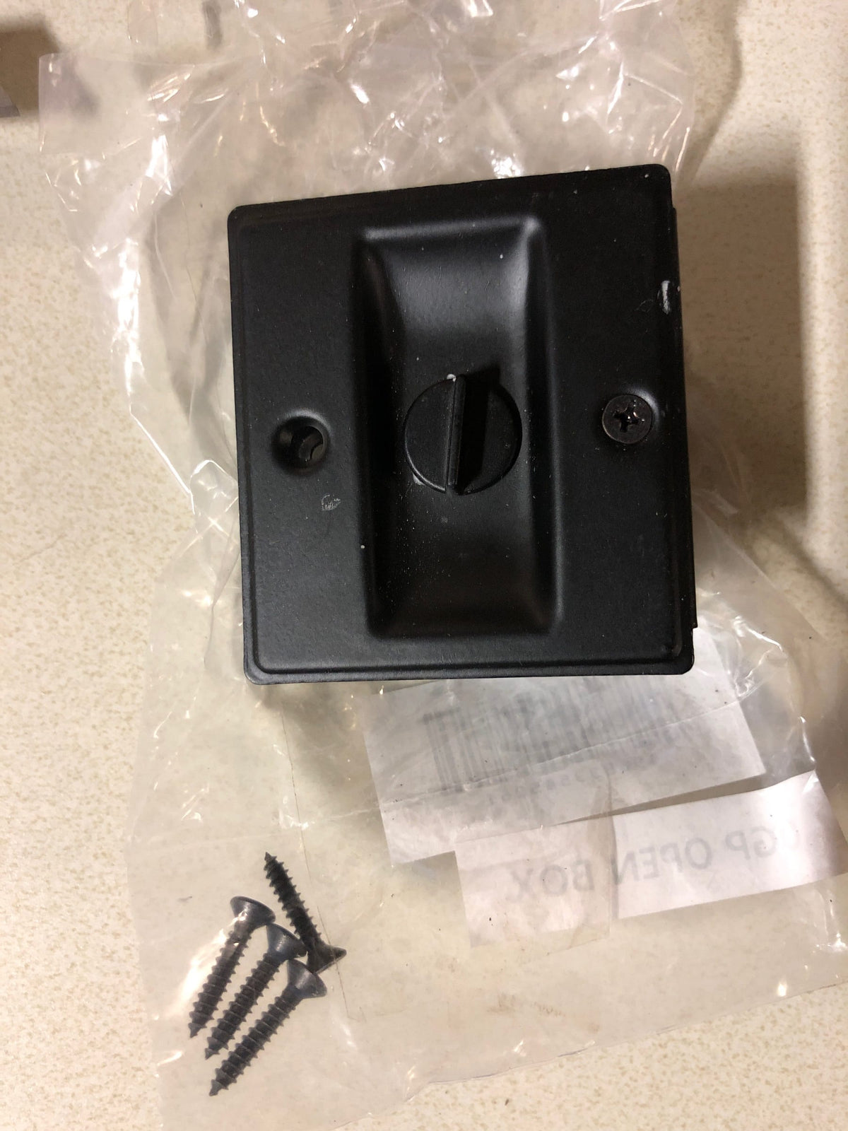 Matte Black Finish Square Pocket Door Pull Privacy Passage Lock "PARTS LOT"