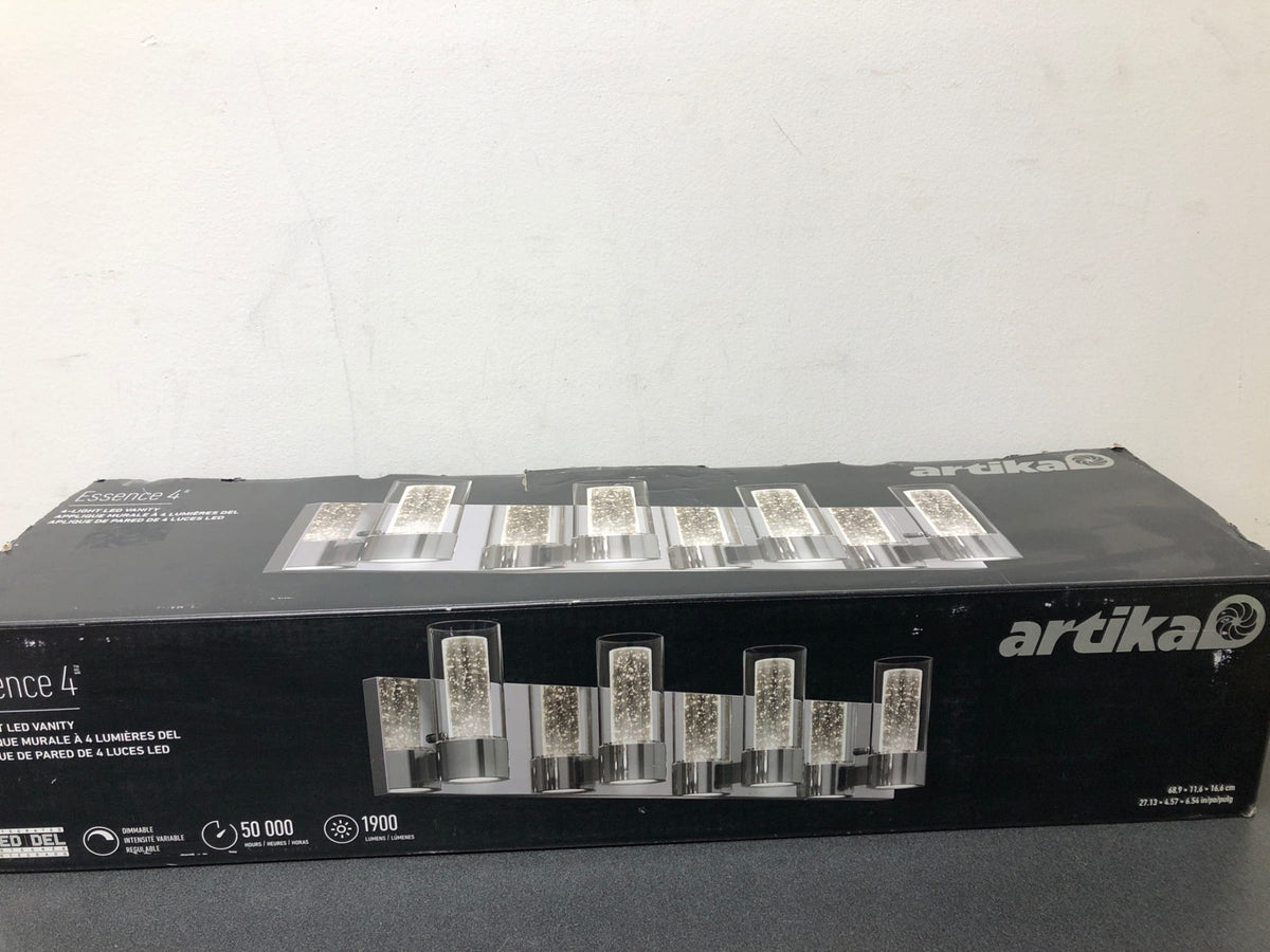 Artika VAN4RA-HD2CR Essence 27 in. 4-Light Chrome LED Modern Bath Vanity Light Bar for Bathroom