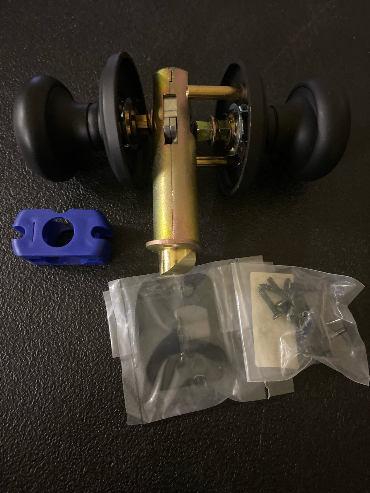 Emtek 8100PUS19 Providence Passage Door Knob Set with Regular Rose from the Brass Classic Collection - Flat Black