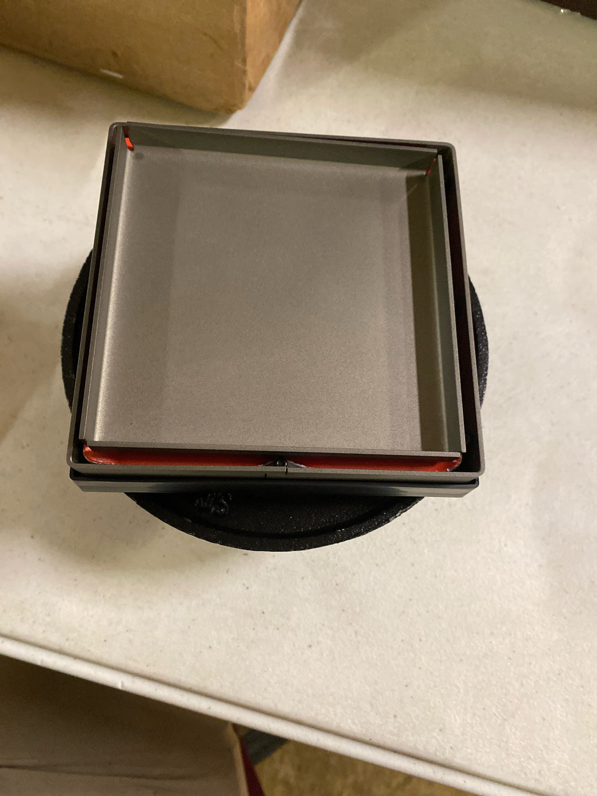 Infinity Drain LTD5-2I GM 5" x 5" LTD 5 Center Drain Kit with Cast Iron Drain Body, 2" Outlet - Gunmetal