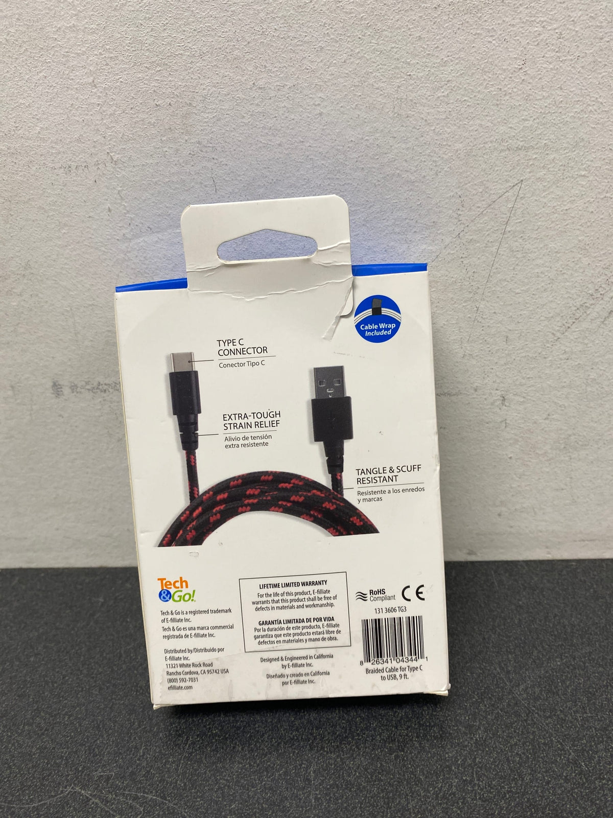 Tech and go 131 3606 TG3 9 ft. Braided Cable for USB to USB-C