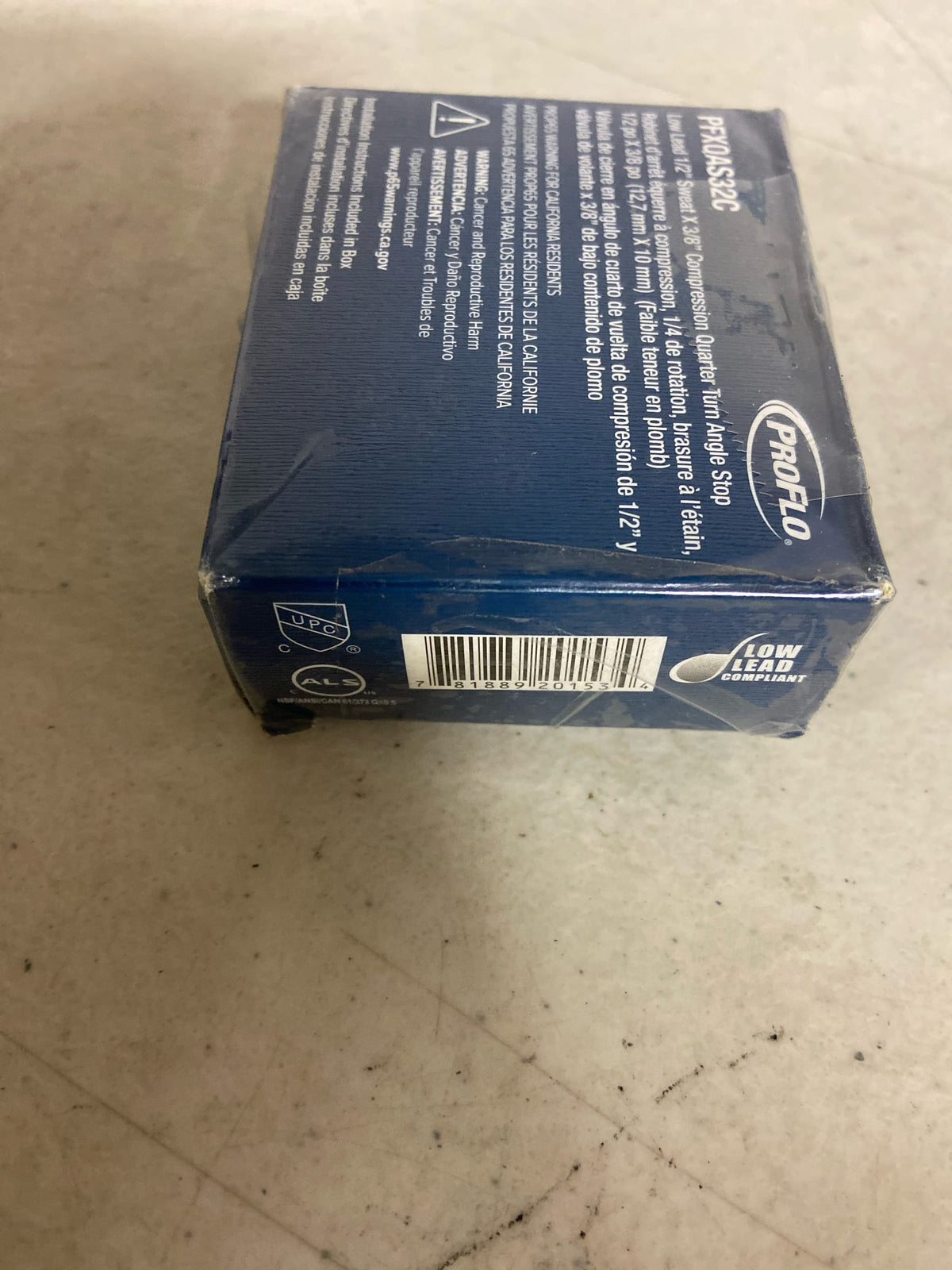 PROFLO PFXQAS32C 1/2" x 3/8" Quarter Turn Angle Valve - Chrome