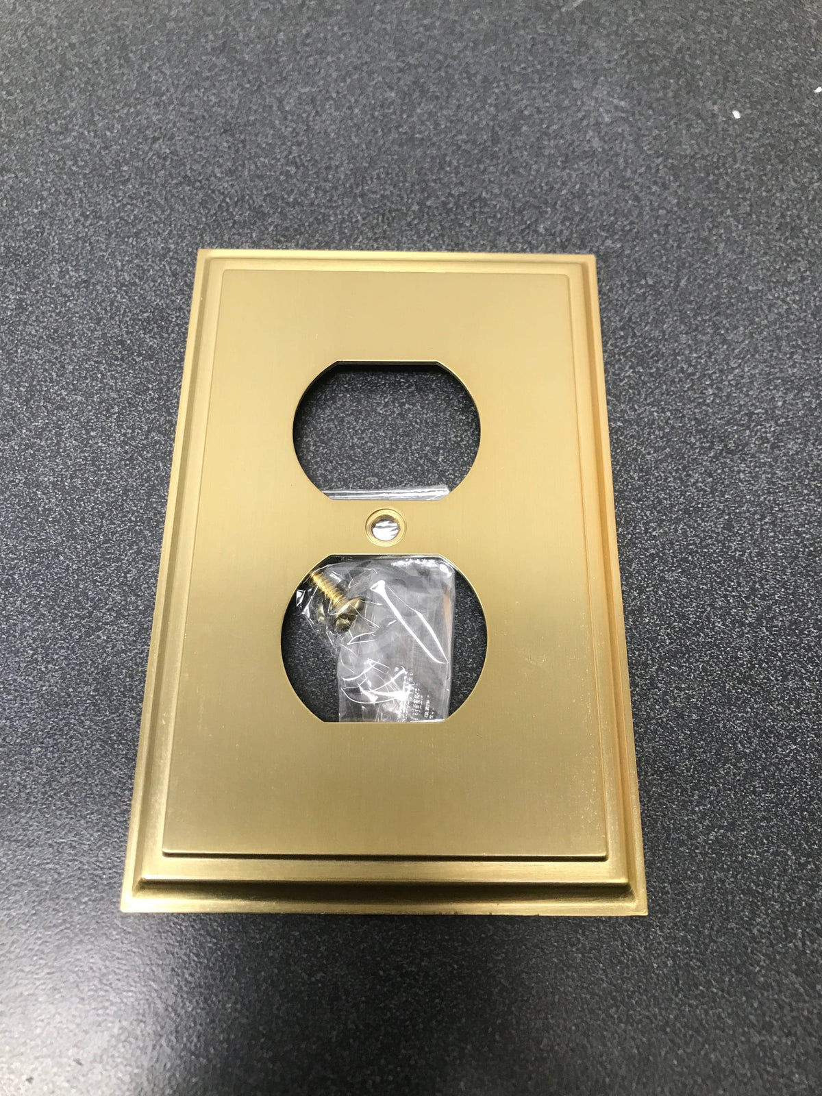 Amerock BP36522BBZ Mulholland Single Gang Duplex Outlet Wall Plate - Golden Champagne