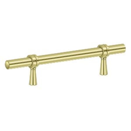 Deltana P311U3 Solid Brass 6 1/2" Adjustable Center to Center Bar Cabinet Pull - Polished Brass