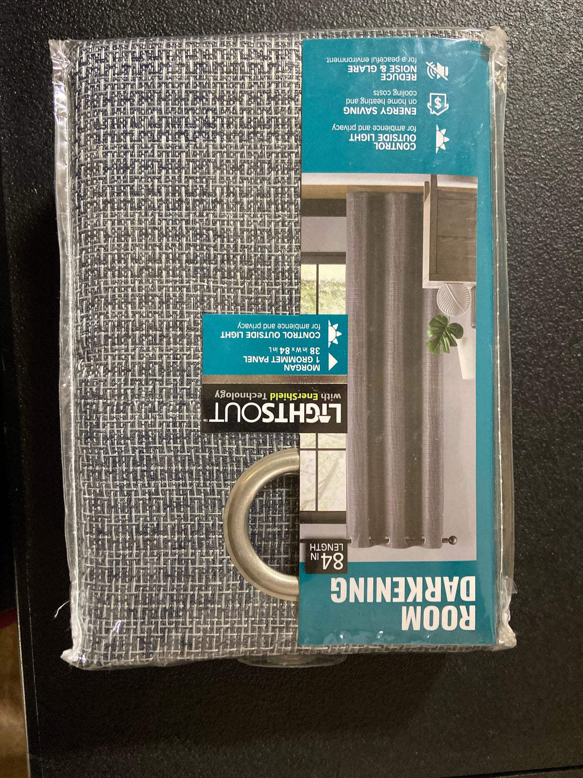 Lightsout with enershield technology HDMRGN020466 Morgan Gray 38 in. W x 84 in. L Grommet Room Darkening Curtain (Single Panel)