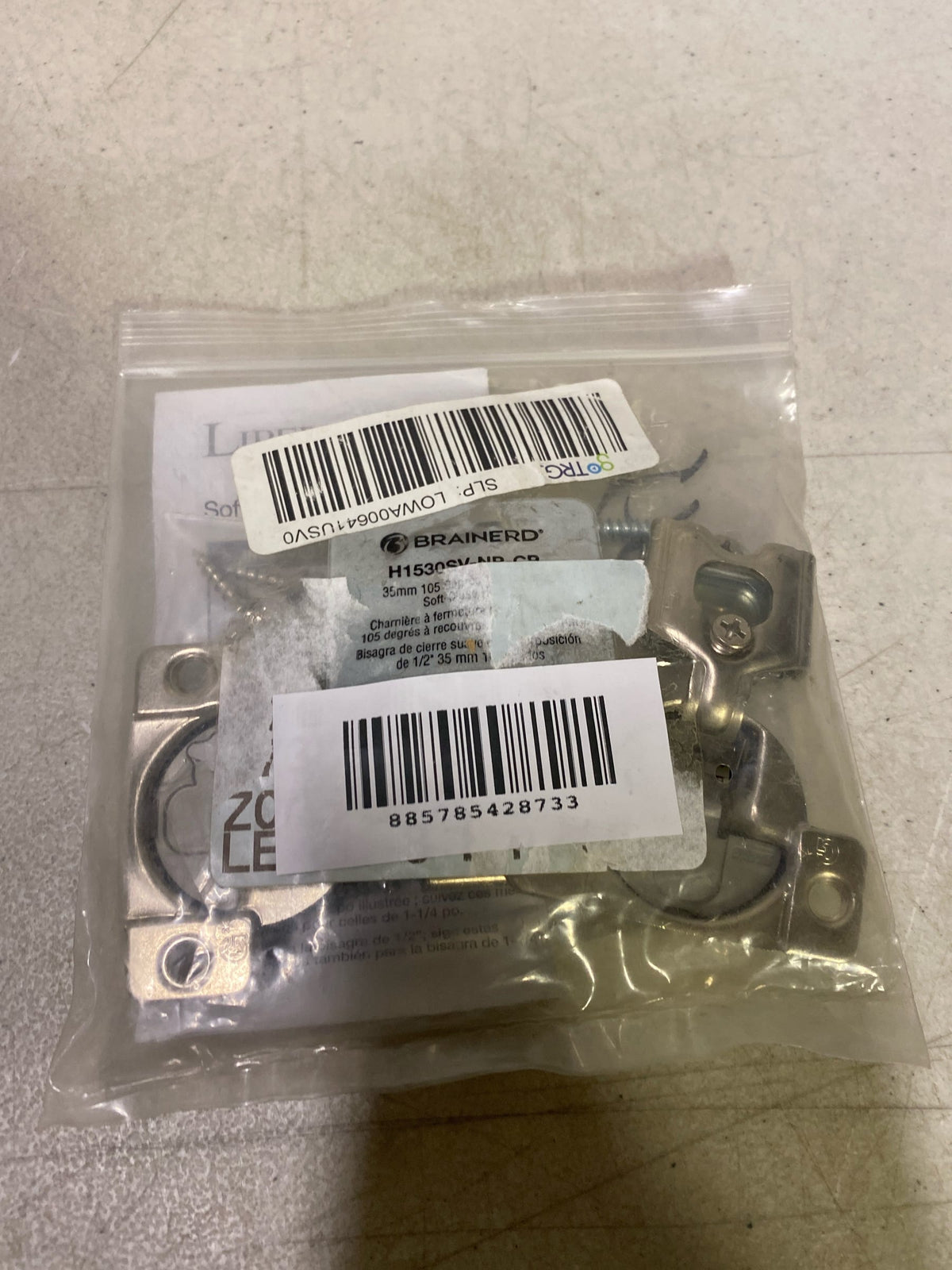 Brainerd 2-Pack 1/2-in Nickel Plated Soft Close Concealed Cabinet Hinge
