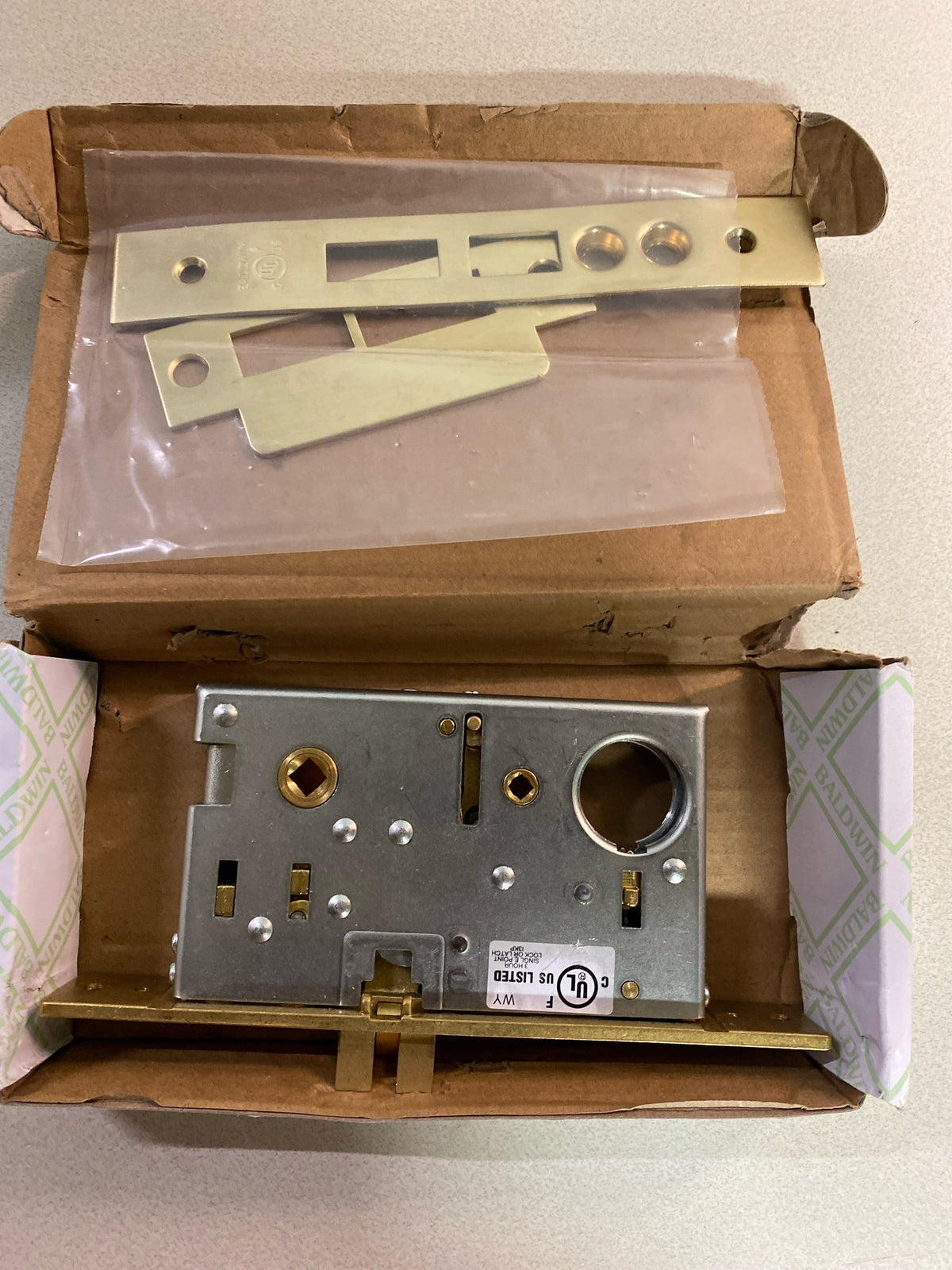 Baldwin 6321.044.RLS Right Handed Lever Strength Residential Entrance, Emergency Egress Mortise Lock with 2-1/2" Backset - PVD Satin Brass