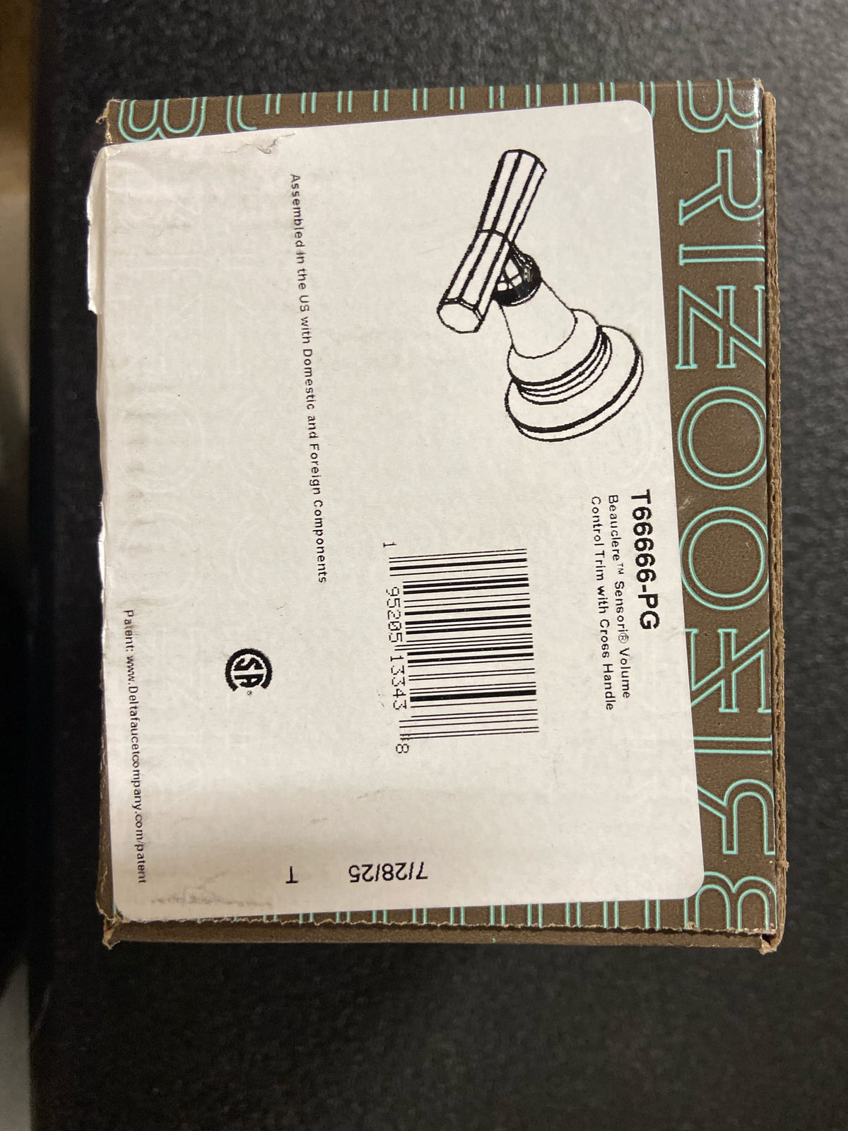 Brizo T66666-PG Beauclere Sensori Single Handle Volume Control Valve Trim with Cross Handle - Less Rough In - Polished Gold