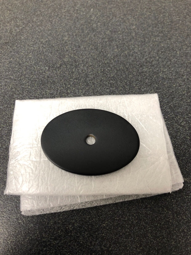 Top Knobs TK62BLK 1-3/4 Inch Large Oval Cabinet Knob Backplate from the Sanctuary Series - Flat Black