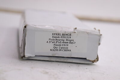 (2-Pk) Emtek Plain Bearing Heavy Hinge US19 Black 4-1/2" x 4-1/2" 9201519