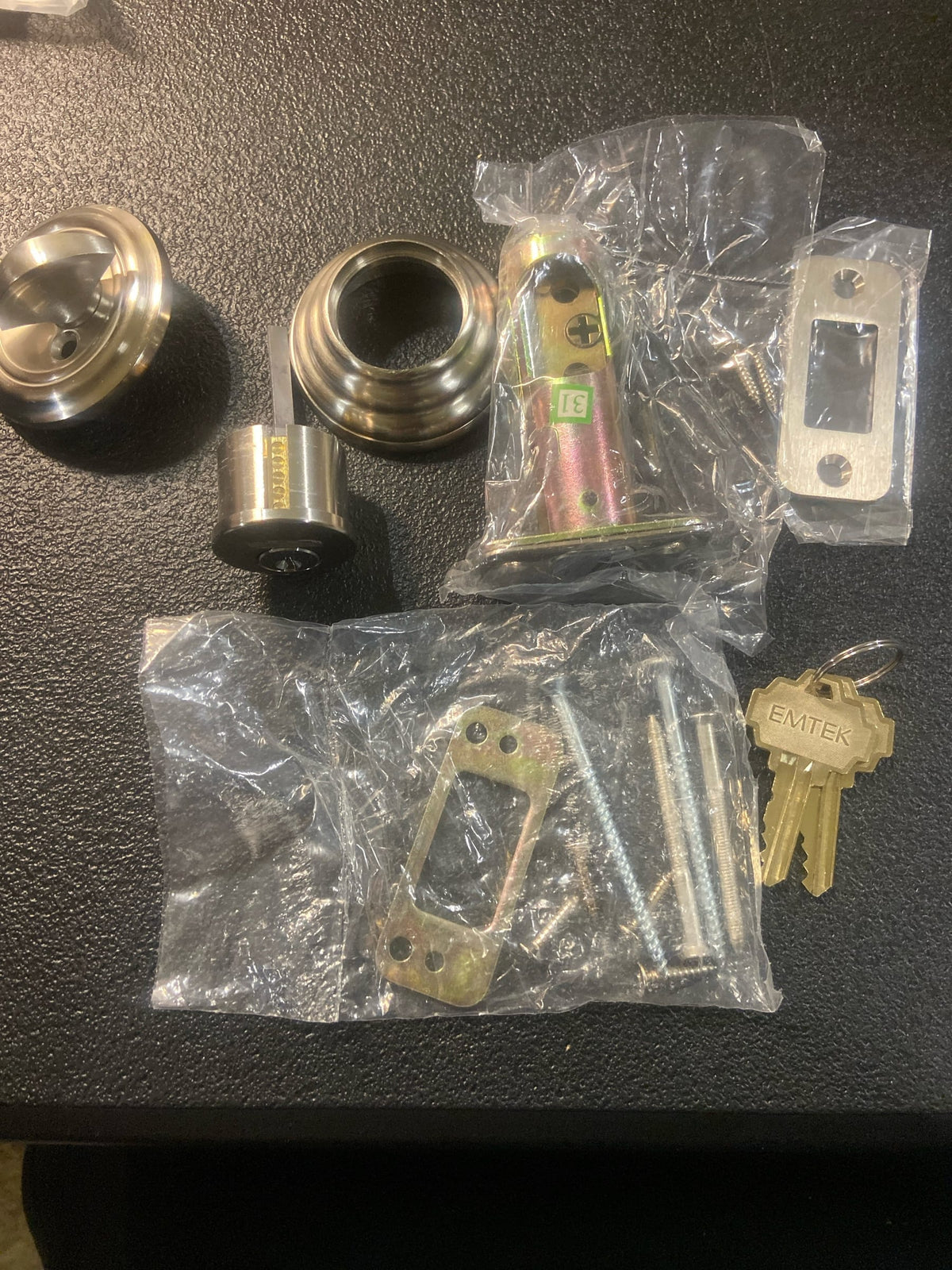 Emtek 8455US15 Low Profile Style Brass Modern Single Cylinder Deadbolt - Satin Nickel