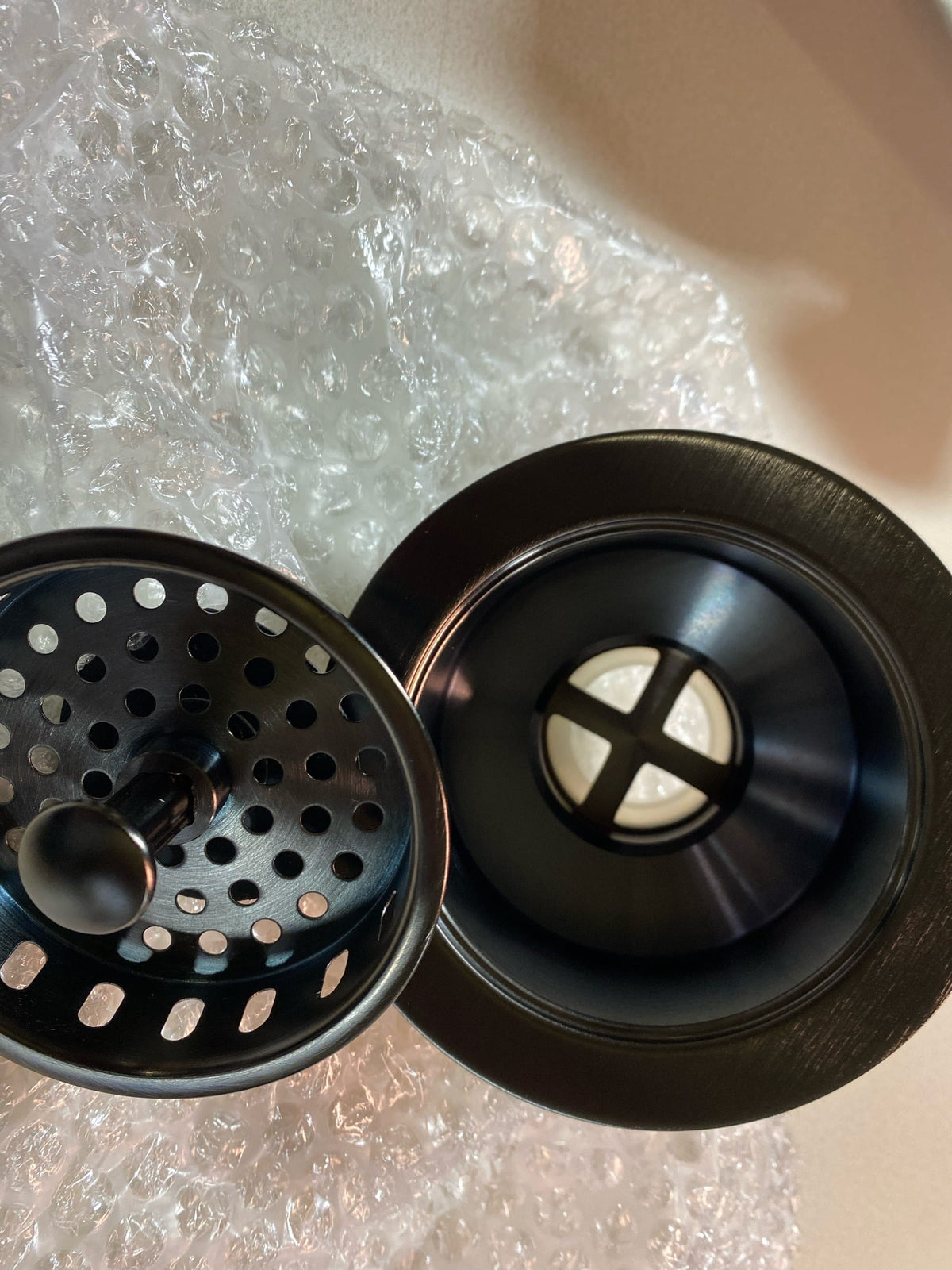 Graff G-9972-BOX 4" Basket Strainer with Plug for Kitchen Sink - Brushed Onyx PVD