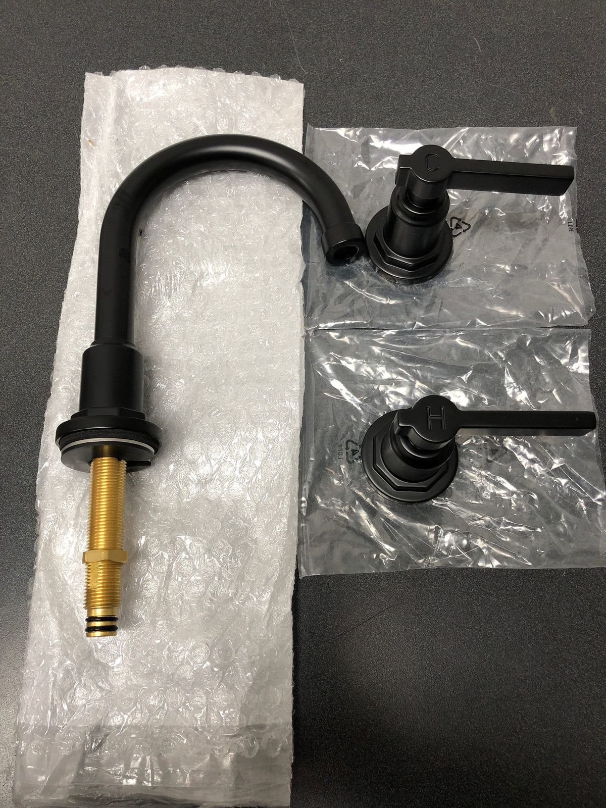 Signature Hardware 477026 Greyfield 1.2 GPM Widespread Bathroom Faucet with Metal Lever Handles and Pop-Up Drain Assembly - Matte Black