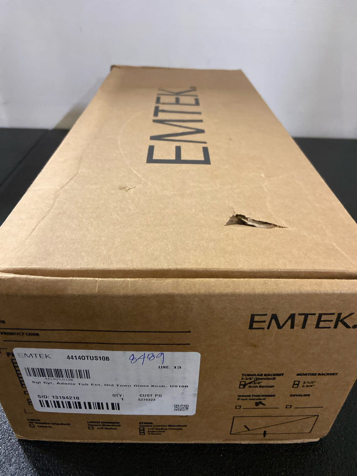 Emtek 4414OTUS10B Adams One Piece Single Cylinder Keyed Entry Handleset with Old Town Clear Interior Knob - Oil Rubbed Bronze