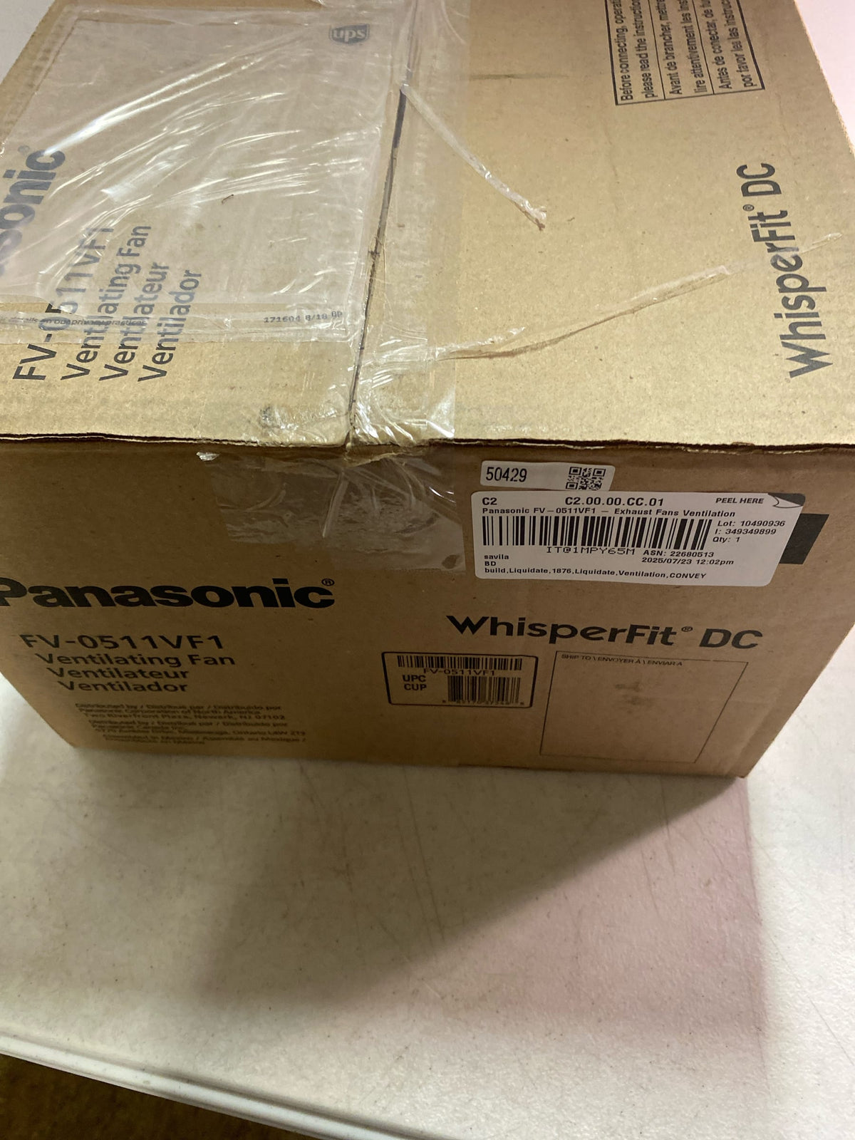 Panasonic FV-0511VF1 WhisperFit DC 110 CFM 1.2 Sone Ceiling Mounted Bath Exhaust Fan with Energy Star Rating - White