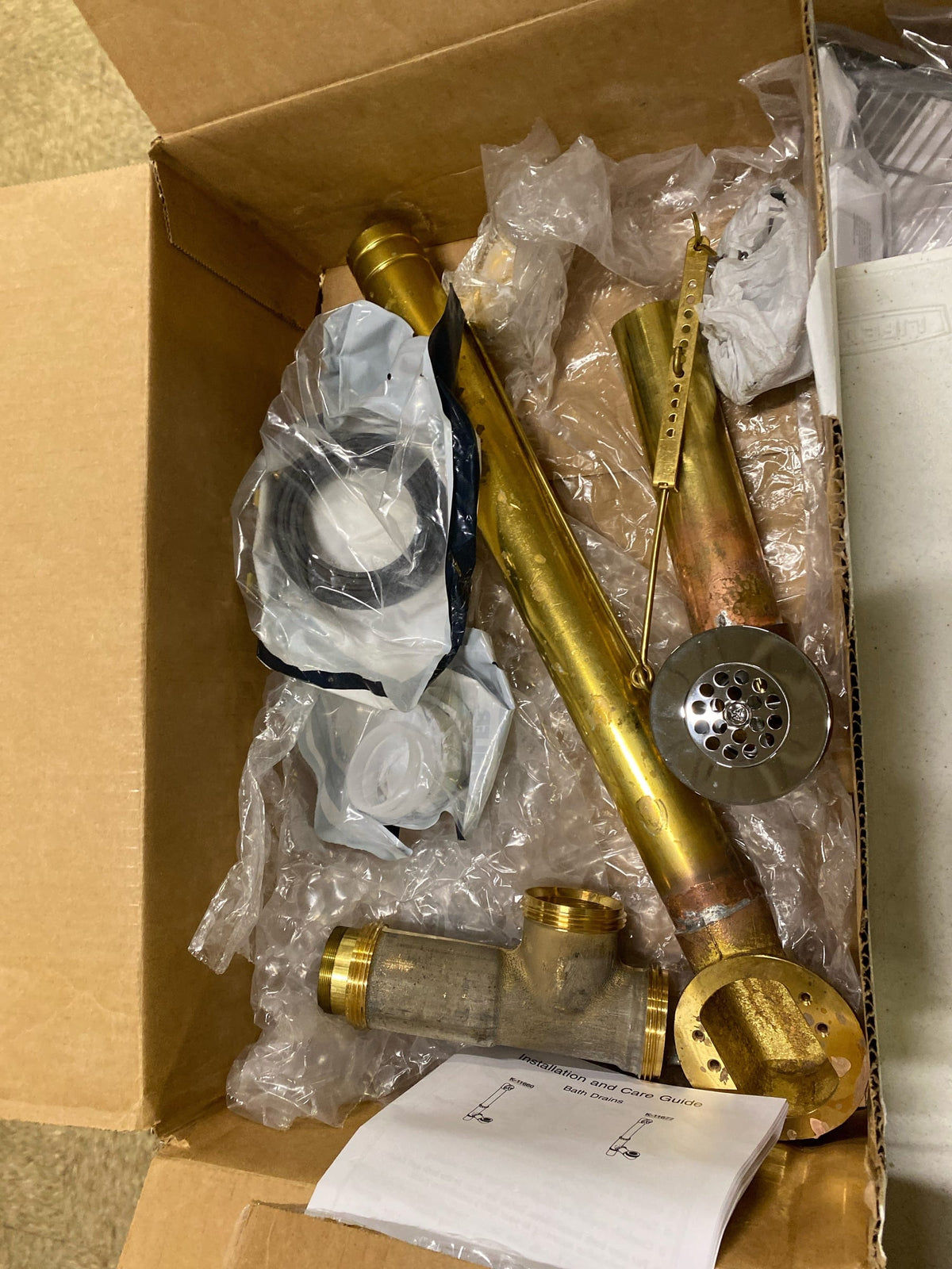 Kohler K-11660-PB 1-1/2" Adj Thru-Floor Trip Lever Bathtub Drain Brass
