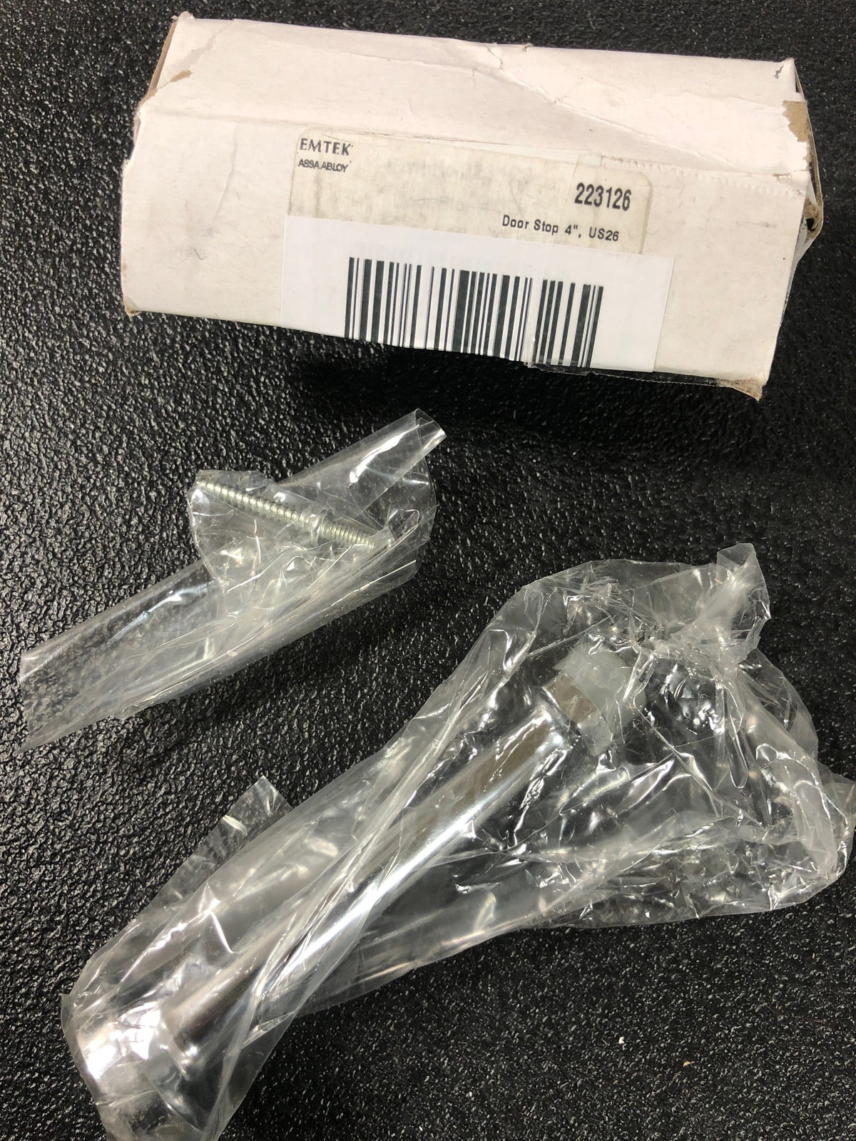 Emtek 2231 US26 4" Solid Baseboard Door Stop Screw-in Polished Chrome- Open Box