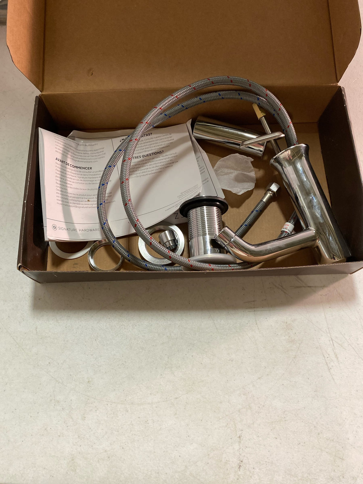 Signature Hardware SHWSCLZ107LH Lentz 1.2 GPM Single Hole Bathroom Faucet Only - Less Handle and No Overflow - Chrome