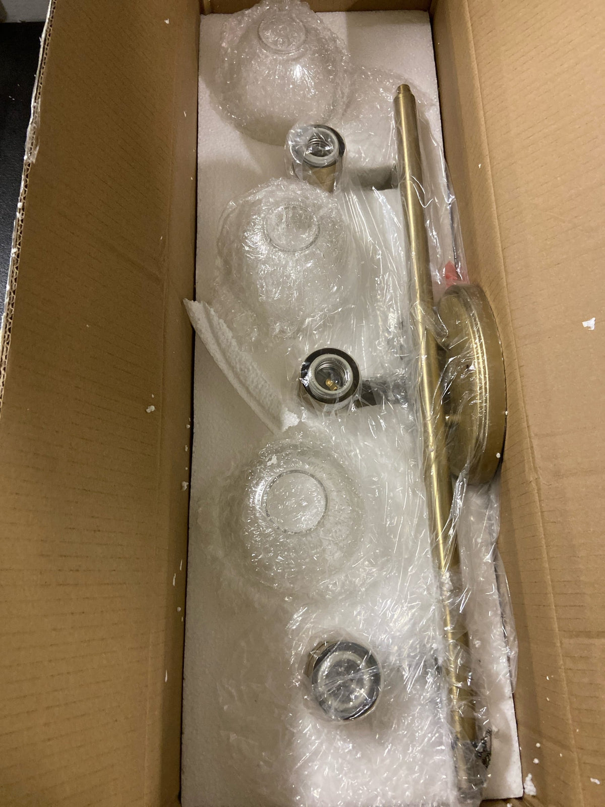 Quorum International 5060-3-280 Reyes 3 Light 25" Wide Vanity Light - Aged Brass / Clear Seeded