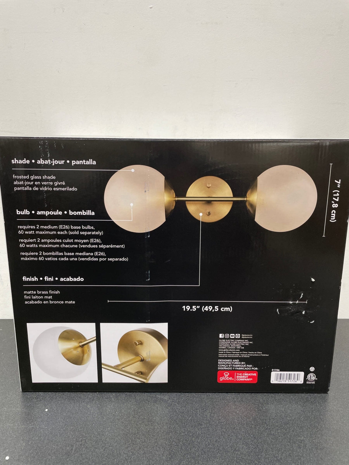 Globe Electric 51726 Celestia 2 Light 20" Wide Bathroom Vanity Light - Matte Brass