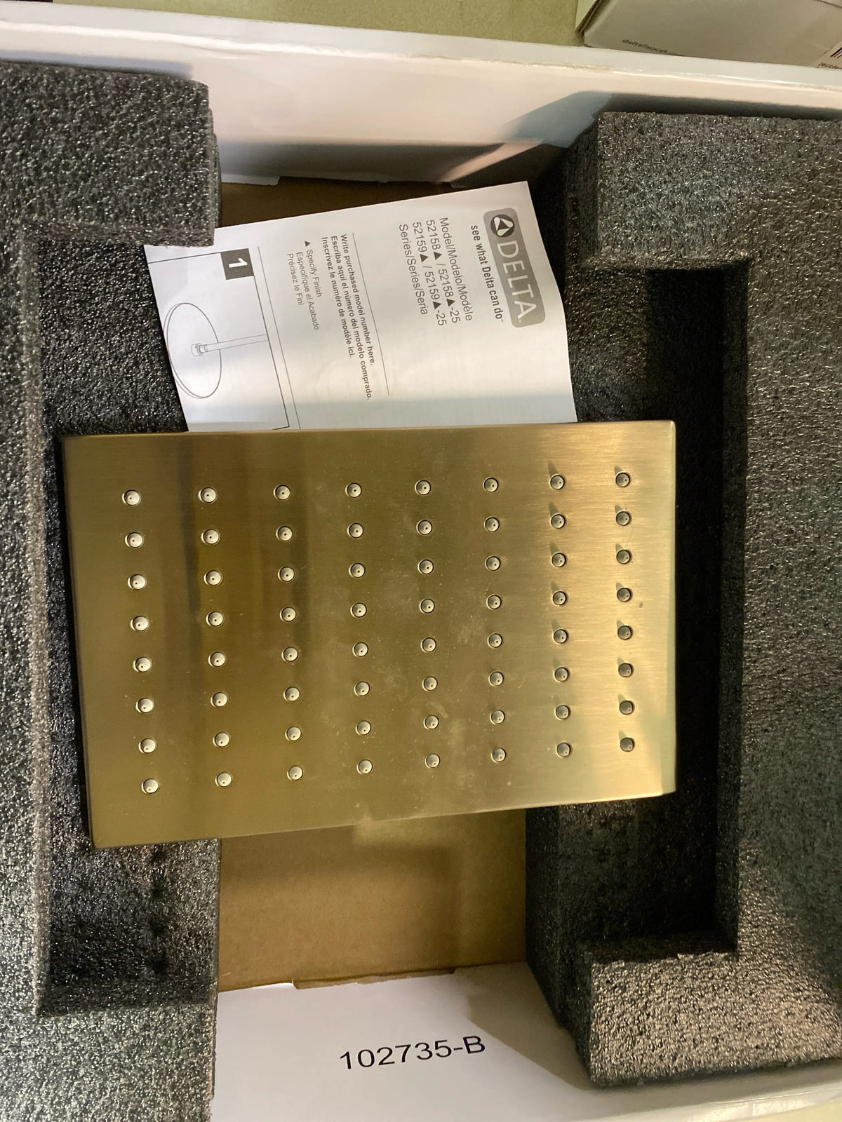 Delta 52159-CZ25 Universal Showering 11-3/4" Square 2.5 GPM Single Function Rain Shower Head with Touch Clean Technology - Champagne Bronze